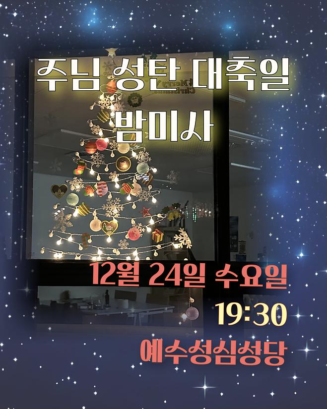 주님 성탄 대축일 미사 안내